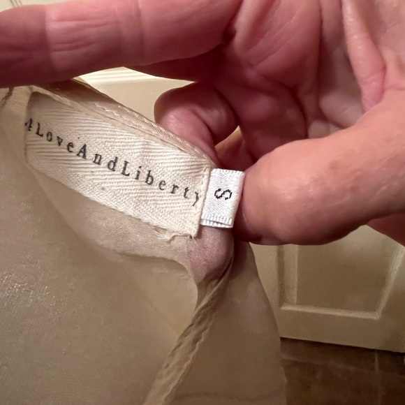 Cream semi sheer top. Love and Liberty, size S - Picture 8 of 8